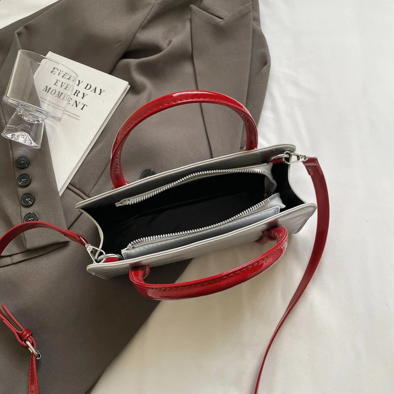 LEFTSIDE Mini Retro PU Leather Womens Underwear Bag Y2K Trend Korean Fashion Shoulder Bag Womens Silver Handbag 241105