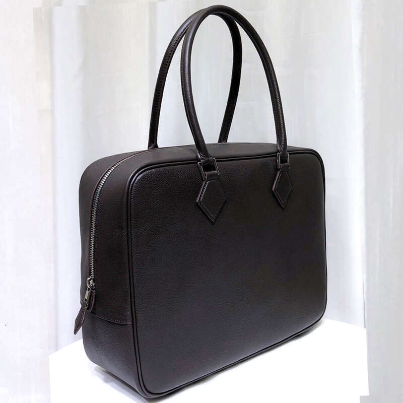 Designer Bag Genuine Leather Handbag 32Cm Feather Bag Retro Style Briefcase High-Capacity Texture Saddle Leather Style Commuter Bag Woman