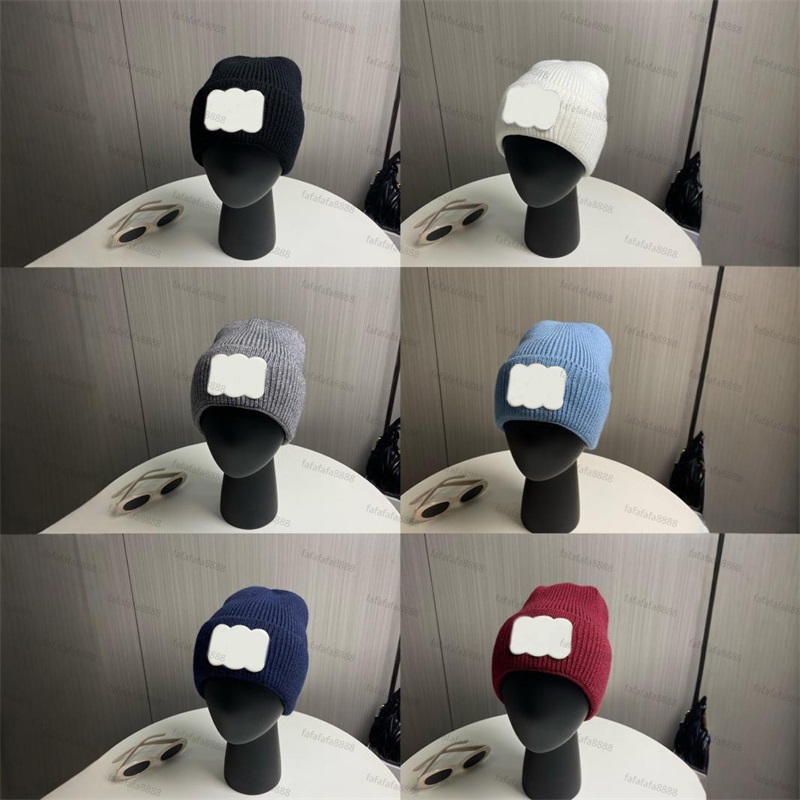 Knitted designer beanie hats for men warm bonnet embroidery luxury autumn winter skull cap casual wool mens beanie designer fashion ornament simple black faf090