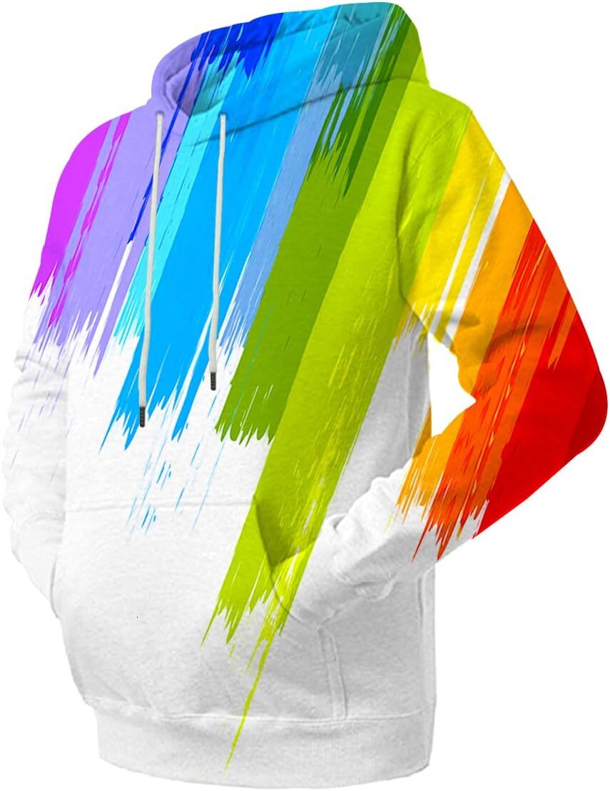 Hoodie for Mens Womens Unisex Colorful 3D Print Cool Sweatshirt Cool Design with Pocket for Men and Women Graphic Fashionable, cool, and warm
