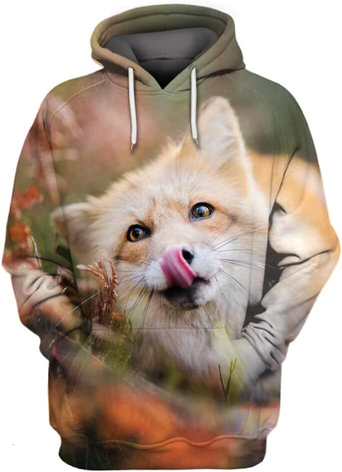 Hoodie for Mens Womens Animal Fox Hooded Sweater 3D Print Women Men Oversized Hooded Sweater Sweatshirt Long Sleeve Harajuku Graphic Fashion Trends