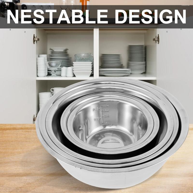 Bowls 5Pcs Stainless Steel Mixing Multipurpose Soup Basin Nesting Whisking Set For Kitchen Cooking Baking Storage