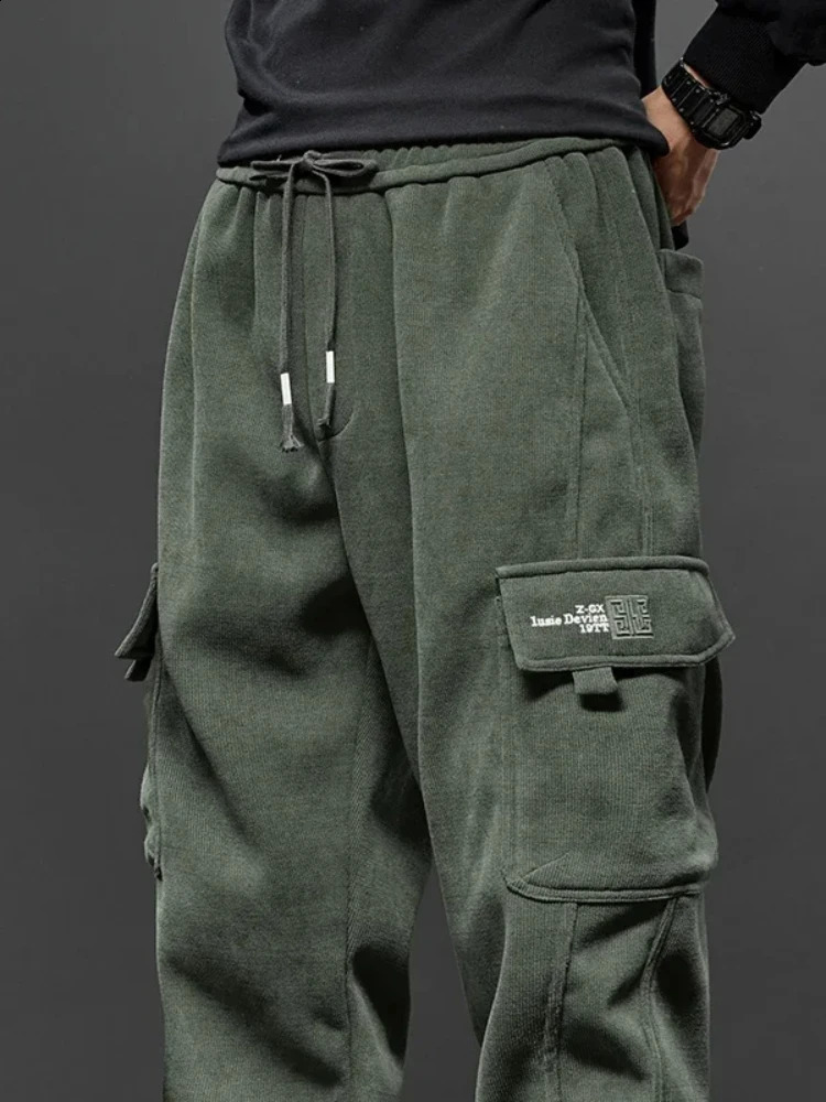Spring Autumn Style Elastic Waist Casual Pants for Men Stretch Straight Drawstring Harem Jogging Sports Long Male 241105