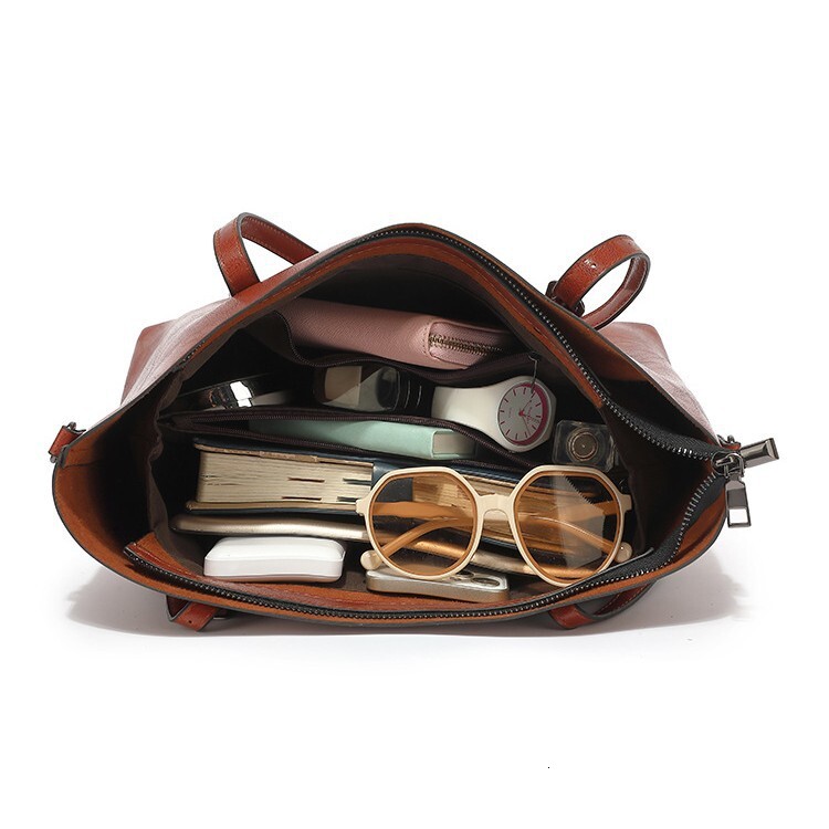 Designer's new fashionable soft leather casual women's handbag, single shoulder sloping body, capacity bucket, large bag, fashionable bag