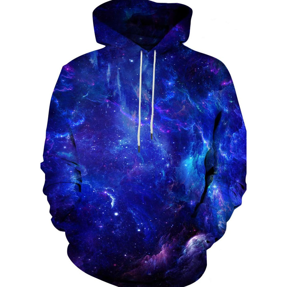 Hoodie for Mens Womens Neutral 3D printed hoodie, casual exercise hoodie Warm trend starlit sky