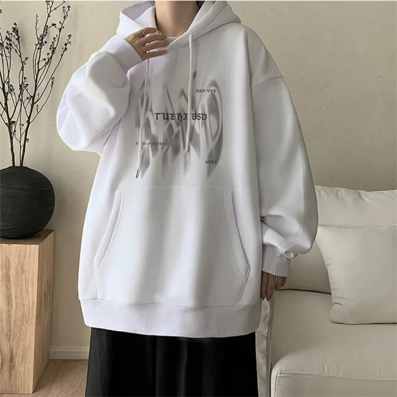 Gothic Letter Printed Hoodies For Men Autumn Hip Hop Oversized Hooded Sweatshirt Y2K Streetwear Graphic Hoodie Tracksuit 241105