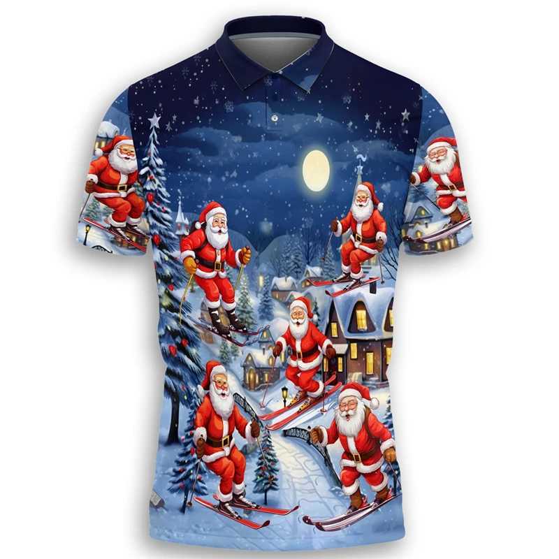 Fashionable Santa Claus 3D printed shirt hip-hop mens T-shirt interesting design boys shirt Merry Christmas gift short Slve W241104