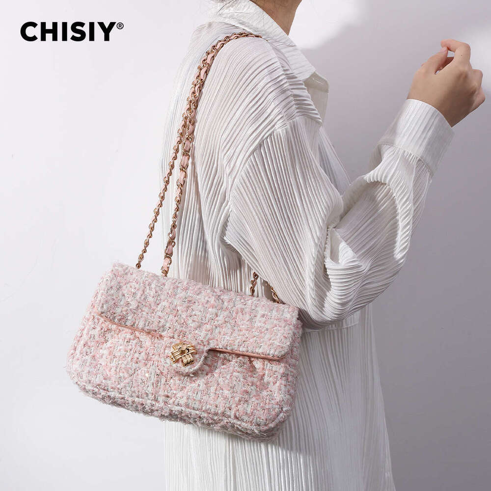 Designer Bag CHISIY Original Handmade Small Fragrance, European And American Chain, Fashionable Commuting Shoulder Bag, Handbag