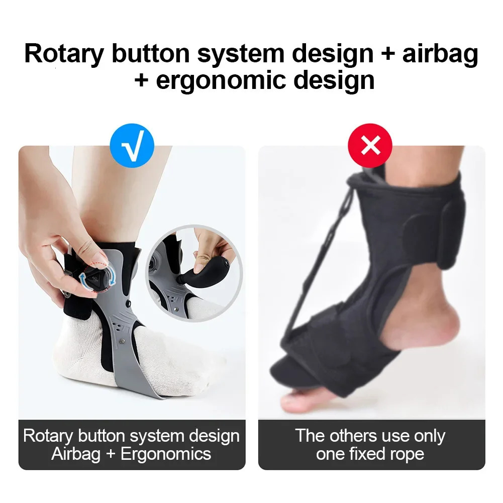 Orthopedic ankle support with straight leg brace equipped with comfortable inflatable airbags suitable for walking with half shoulder straps and sneak