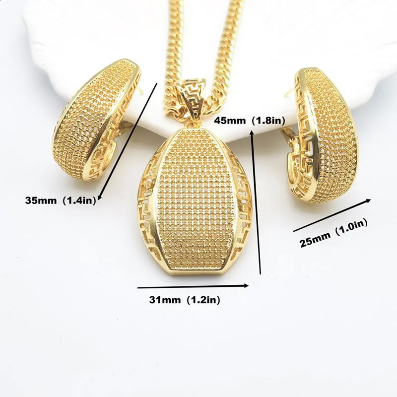 18k Gold Plated Jewelry Set for Women Wedding Italian Jewellery Sets Bride Necklace and Earrings African 241105