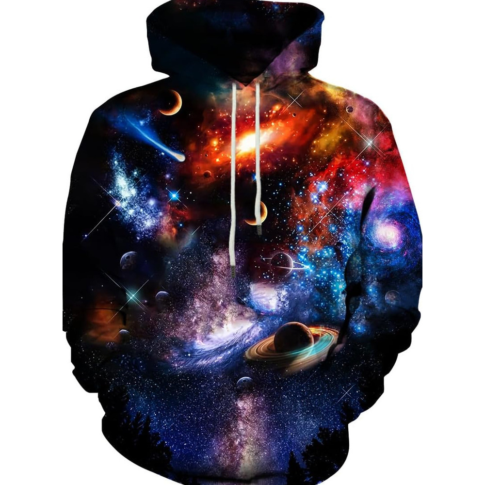 Hoodie for Mens Womens Neutral and innovative 3D printed hooded long sleeved sweatshirt suitable for men and women with large pockets Graphic Cool Tre