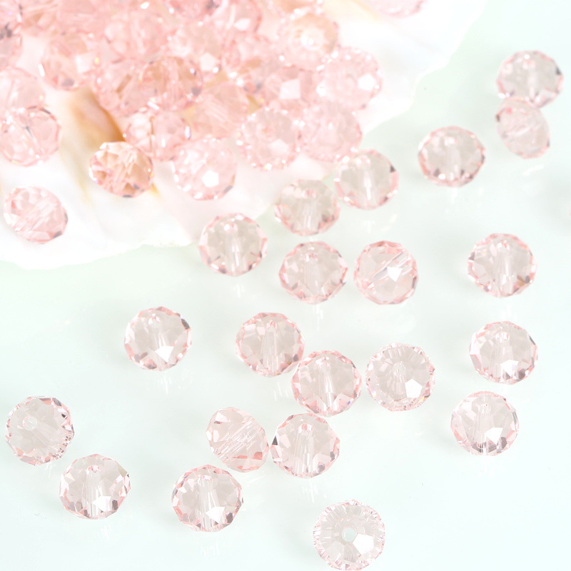 6mm Colored glass crystal beads loose beads faceted flat beads diy jewelry accessories