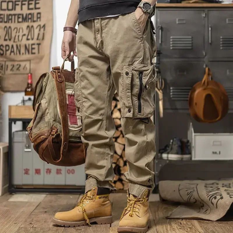 Male Trousers Outdoor Mens Cargo Pants Trekking Motorcycle Multi Pocket Biker Multipockets Hiking Big Size Slacks Large y 241105