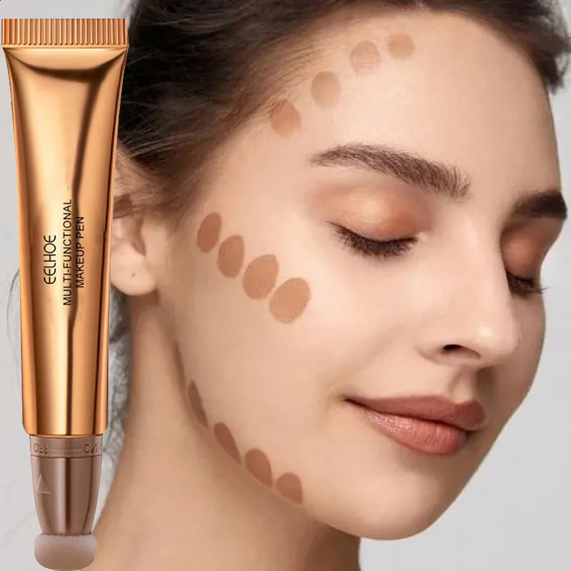 Multifunctional Makeup Pen Liquid Contouring Blush Bronzer Highlighter Pearlescent Soft Sponge Tip Women Cheeks Beauty Cosmetics 241105