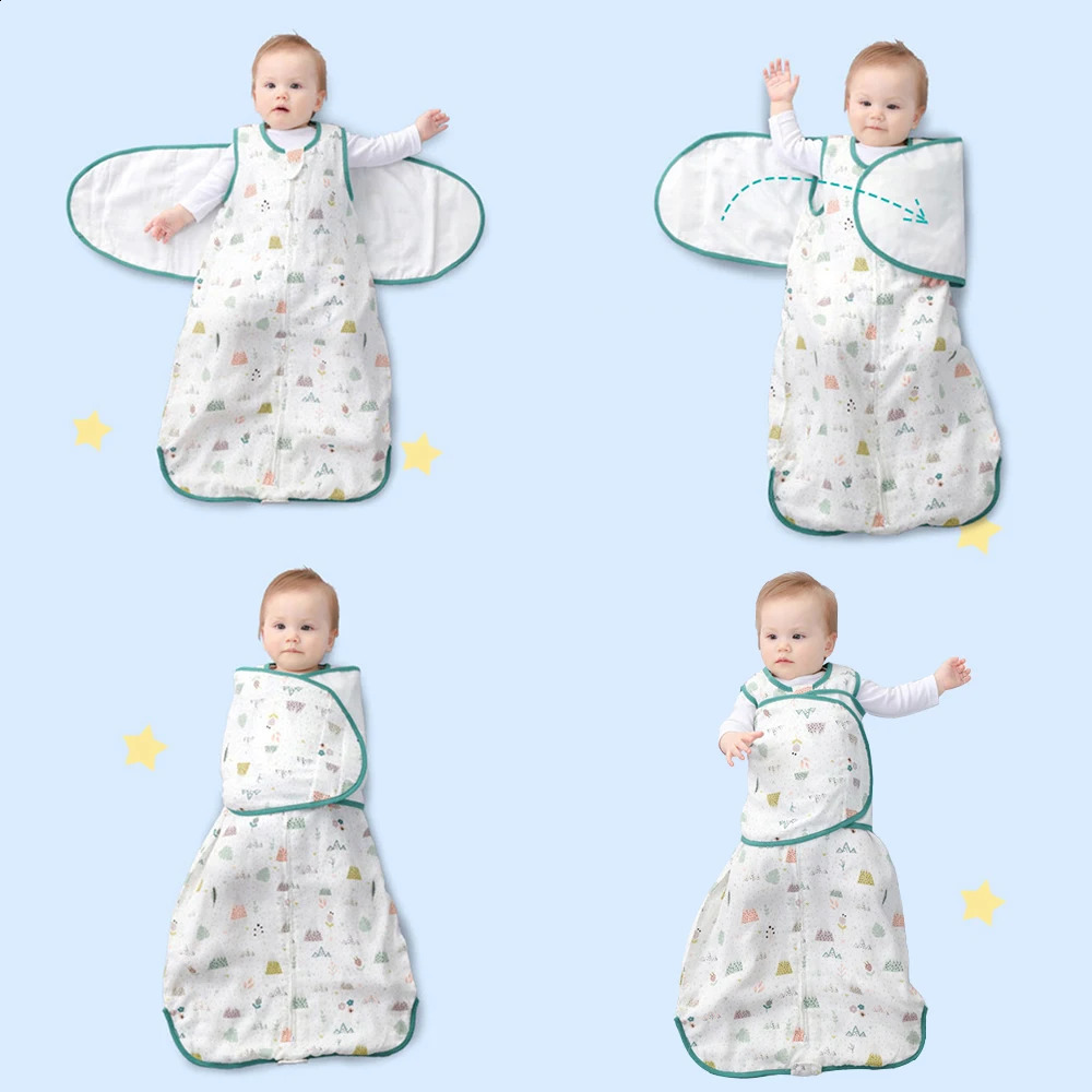 Baby sleeping bag wearable blanket born swallow packaging bag Takasawa bamboo cotton spring 1 Tog sleep bag replaceable diaper 0-24M 241105