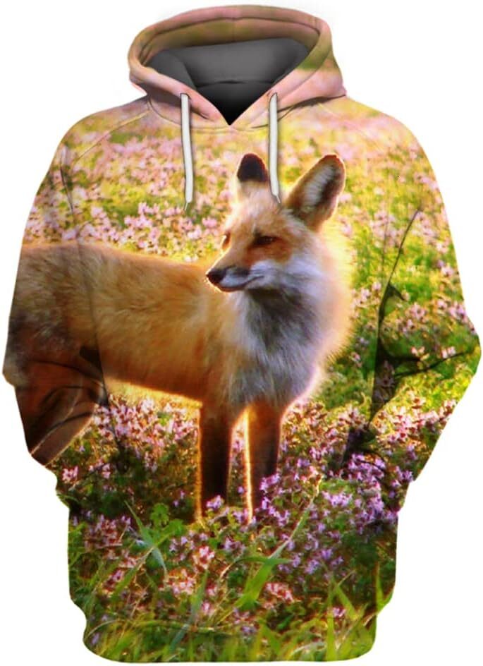Hoodie for Mens Womens Animal Fox Hooded Sweater 3D Print Women Men Oversized Hooded Sweater Sweatshirt Long Sleeve Harajuku Graphic Fashion Trends