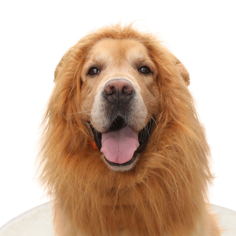 lion mane headgear lovely dog wig with ears black white cat pet supplies hairpiece hat hot sales golden retriever funny cosplay christmas 12 83hy