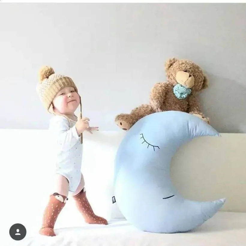 Baby Pillow Baby Moon Sleep Pillow Baby Bed Toy Cute Baby Bed Set Baby Room Decoration 241105