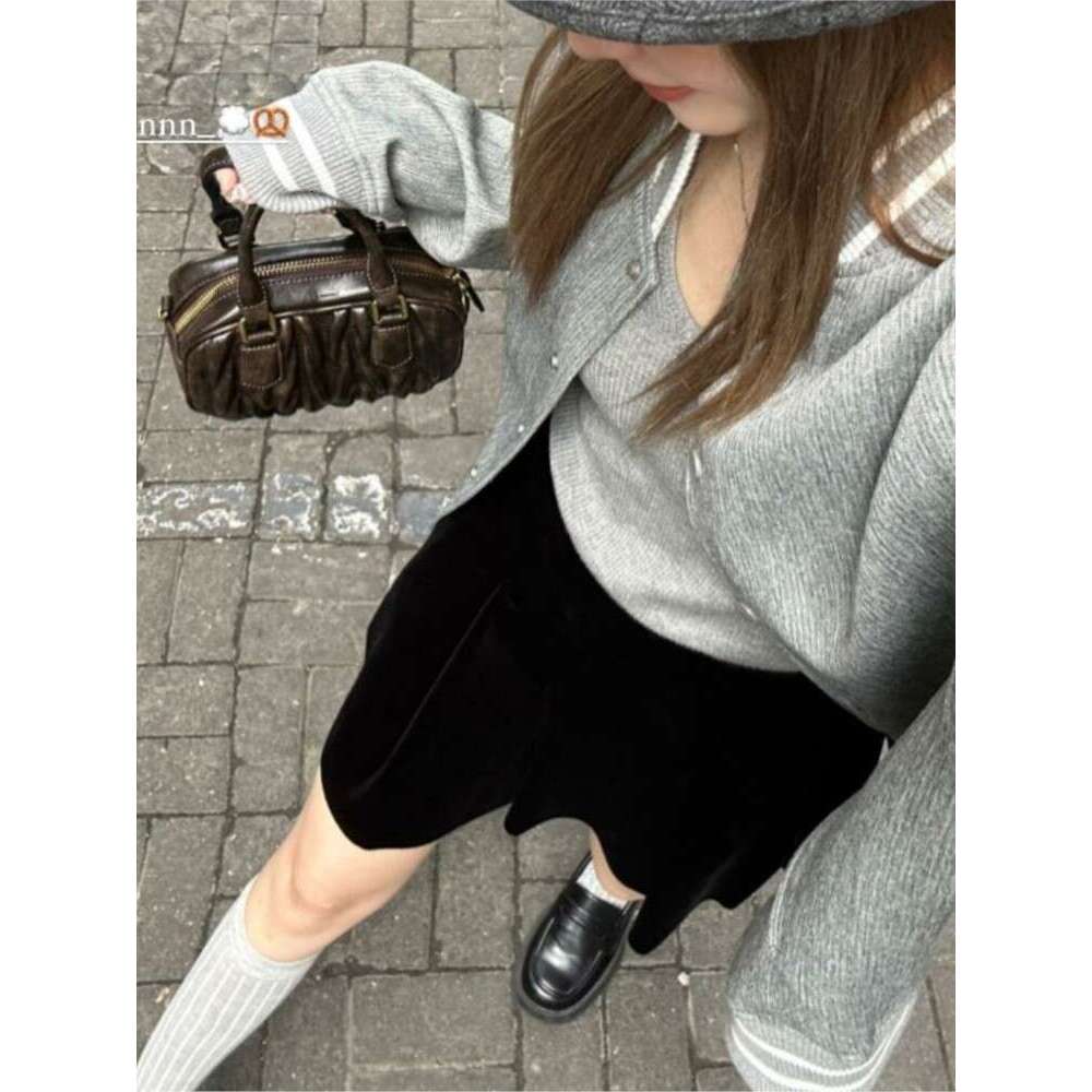 Designer Bag JIAERDI Vintage Coffee Messenger Bag Women Retro Hot Girls Handle Folds Y2k Hand Bag Purse Ladies Harajuku Shoulder Bags Handbag handbag