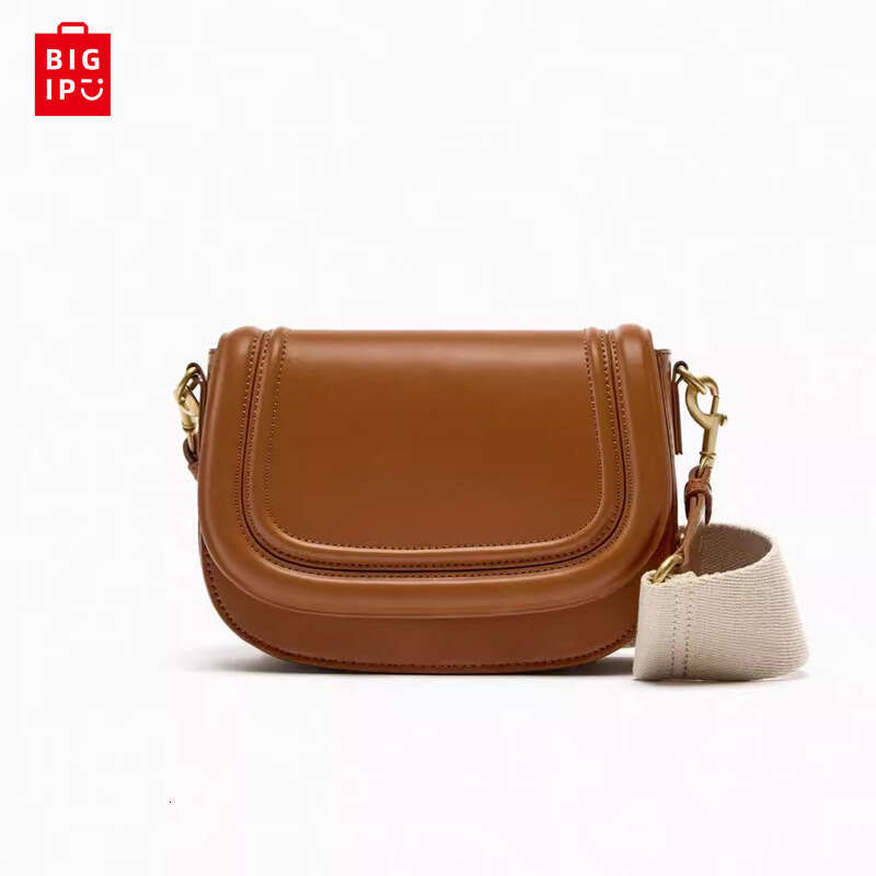 Designer Bag Fashion Small Flap Bag Designer Wide Strap Saddle Women Shoulder Bags Luxury Pu Leather Crossbody Bag Trend Small Phone Purses