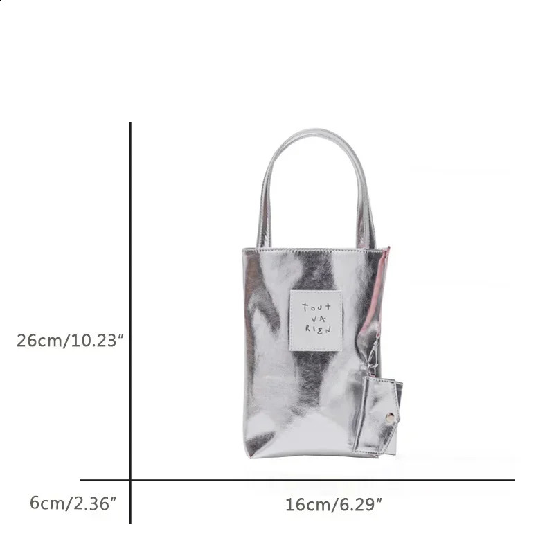 Y2K vintage Korean silver shoulder small wallet handbag womens handbag cross body bag womens silver handbag 241105