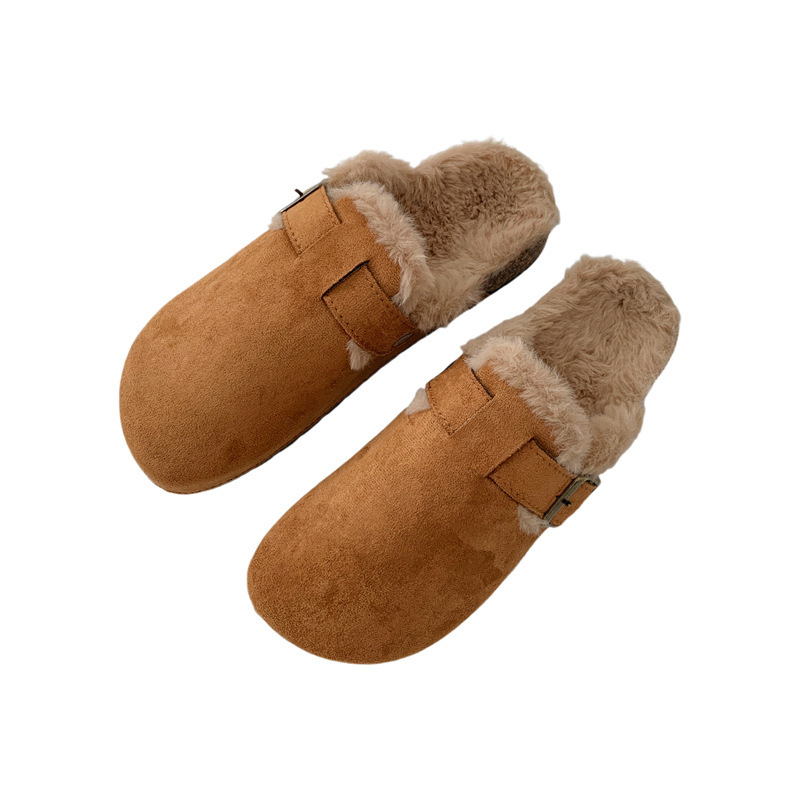 2024 New Outdoor Leisure Designer Slippers Flat Toe Half Slippers Fashion Women's Warm Fur Indoor And Outdoor Slippers, 2024 Autumn And Winter Ne