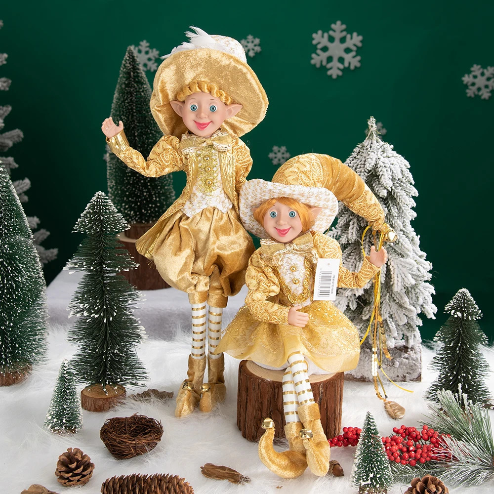 Christmas Elf Bendable Christmas Elves 19.6in Christmas Ornaments Magical Genie Boys and Girls 2 PCS Set 241104