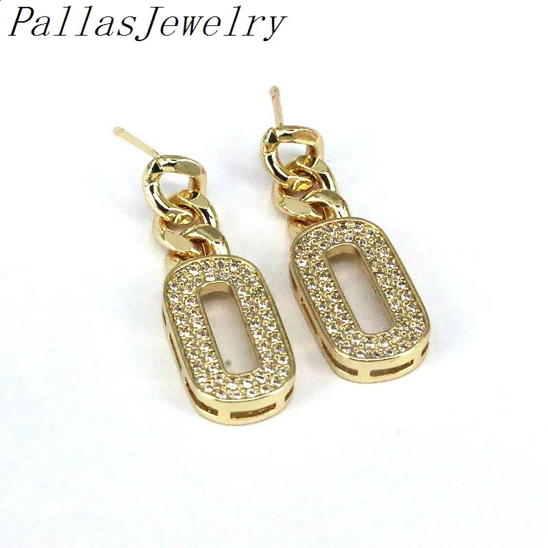 5Pairs Trendy Cubic Zirconia Heart Shape Oval Pendant Earrings For Women Exquisite Shining CZ Zircon Gold Earring Girl Jewelry 241105