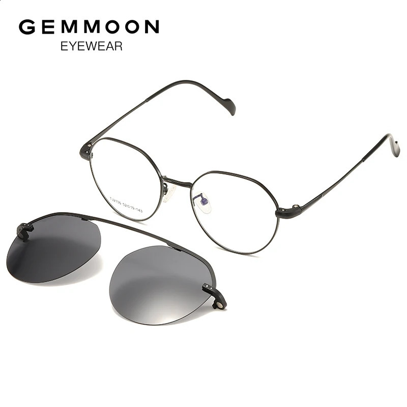 Myopia Glasses Male With Magnetic Sunglasses Clip Set Mirror Irregular Round Frame Retro Literary Fashion Glasses 241105