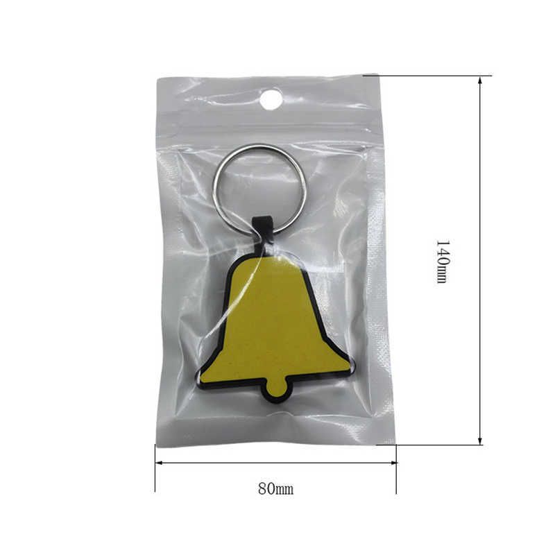 Fashion Bell Dog Tags Keyring Food Grade Silicone Pet Tag DIY Cat And Dog ID Card Keychains