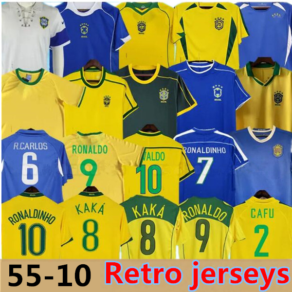 Brasil retro soccer jerseys Ronaldo 1957 85 88 91 93 94 98 00 02 04 06 10 Ronaldinho KAKA R. CARLOS camisa de futebol BraziLS football shirt RIVALDO classic vintage Jersey