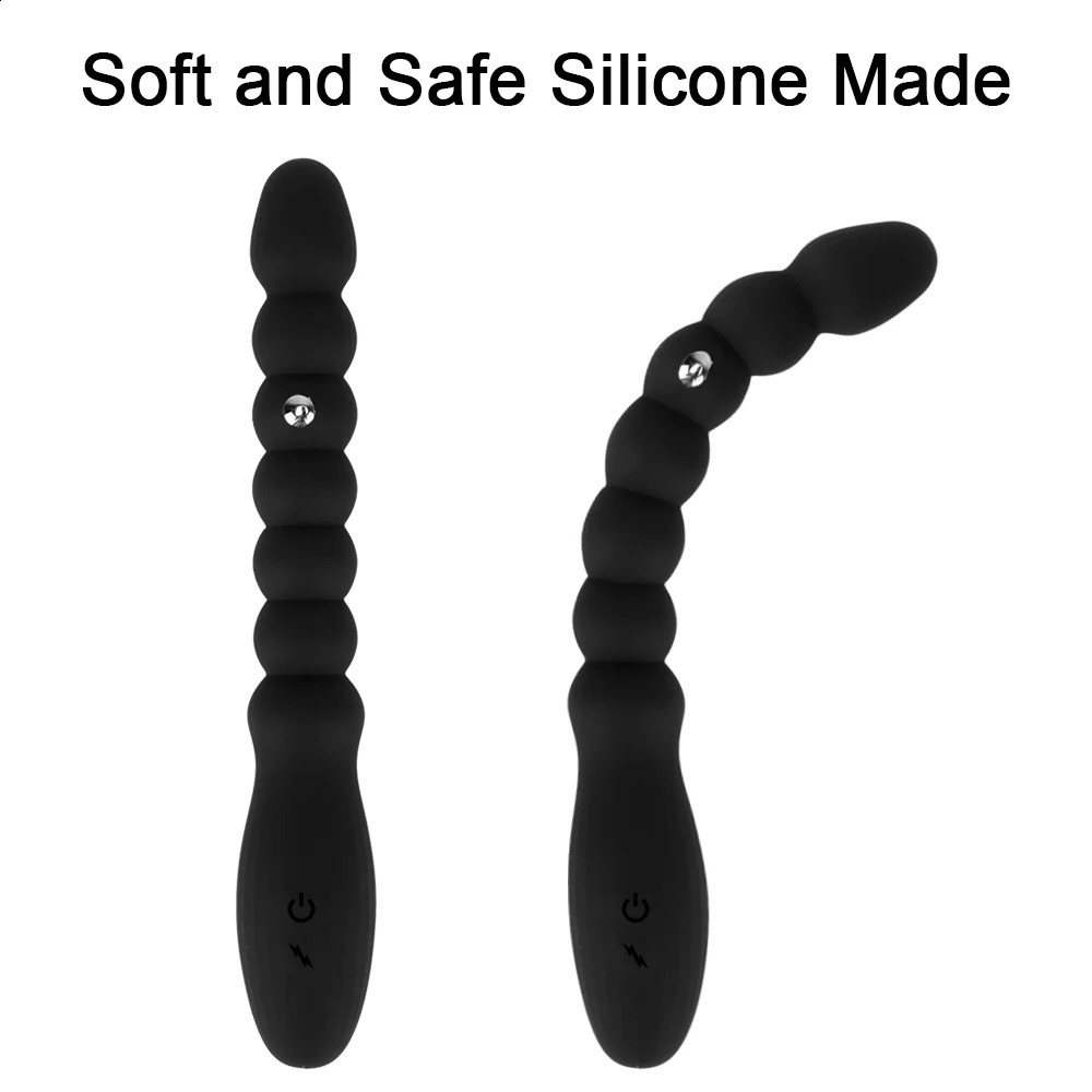 20cm Butt Plug Anal Beads Electric Shock Vibrators for Women Men 18 Slim Dildos Female Masturbator Vaginal Balls Sex Toys Adults 241105