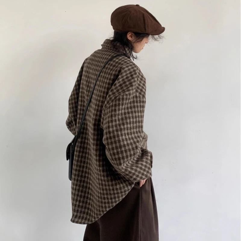 2024 Japanese Harajuku Mens Set Checkered Pockets Fashion ShirtTrendy Straight Leg Trousers 2-pcs Spring College Casual Suit 241104