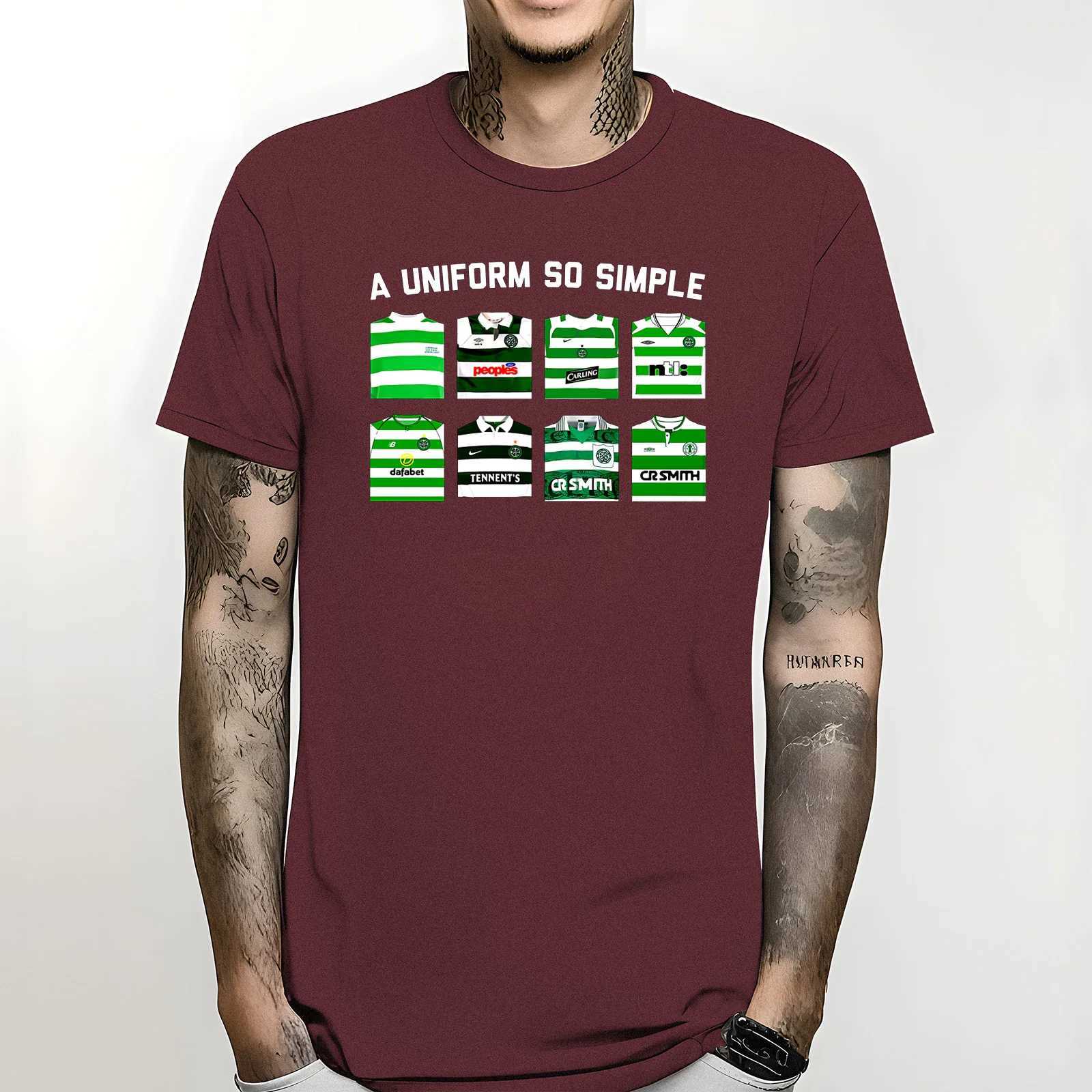 Uniform so simple Celtic Glasgow t-shirt heavyweight mens fashion clothing cotton mens designer clothing style W241105