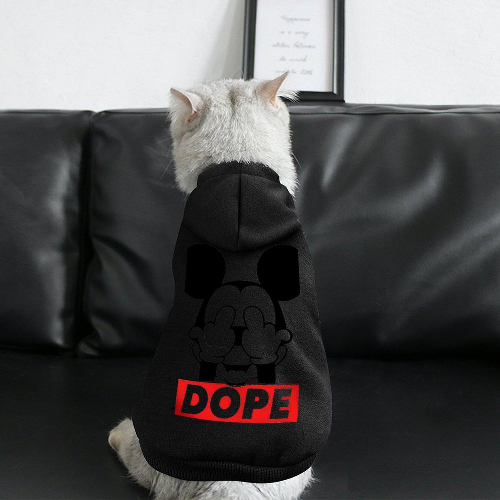 Fashion Design Hoodie Long Sleeve Outdoor Walking Dog Clothes Hoodie Cartoon Print Warm Free Shipping Top Hoodie
