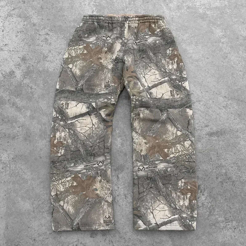 Y2K Retro SweatPants Camouflage Pattern Print Streetwear Men harajuku Street Hip Hop Unisex Oversized Casual Camo Baggy Trousers 240822
