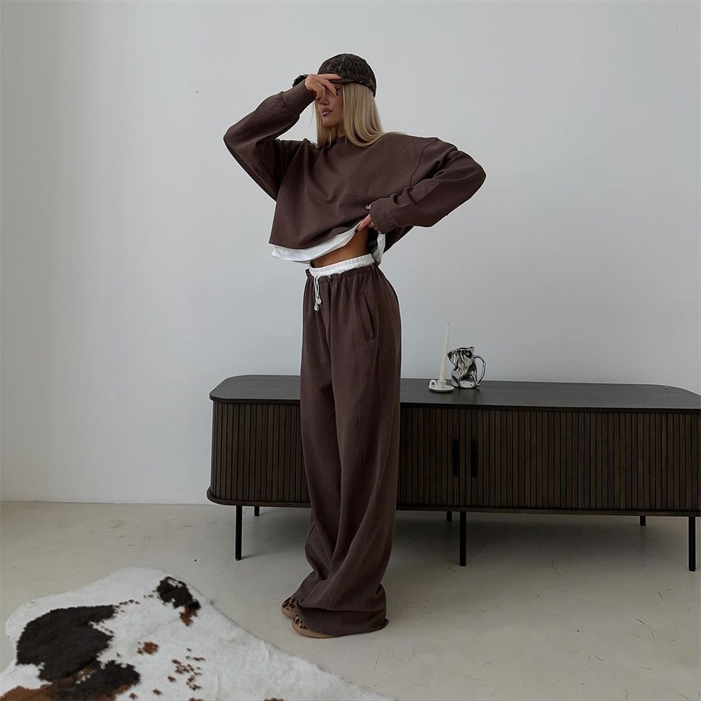 Autumn Sport Two For Fake Two-Piece Hoodies Sets Womens 2 Piece Pullover Women Loose Set