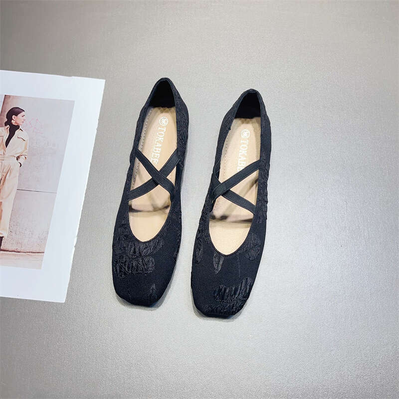 Chinese Style Qipao Fashion New Spring And Autumn Mary Jane Women's Embroidered Low Heel Cross Ballet Single Shoes