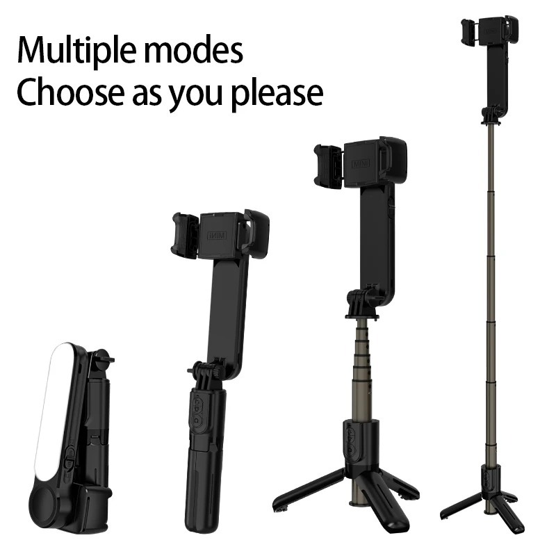 Handheld Stick Gimbal Stabilizer Holder Adjustable Fill Light Selfie Stand Bluetooth Mobile Phone For IPhone Samsung