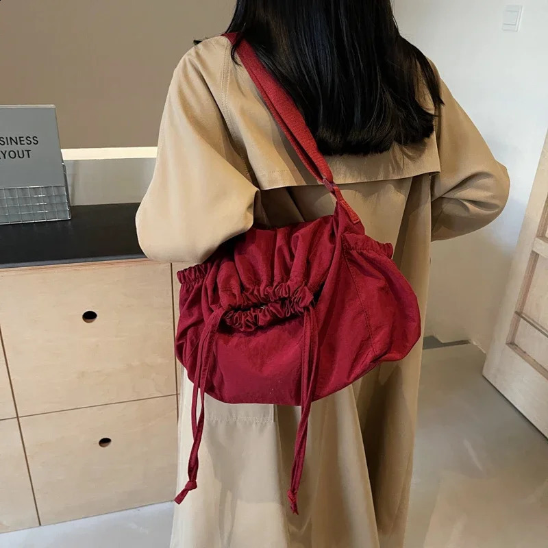 LEFTSIDE Soft Clothing Large Shopping Bag Underwear Shopping Bag Womens Shoulder Bag Trend Fashion Y2K Handbag 241105