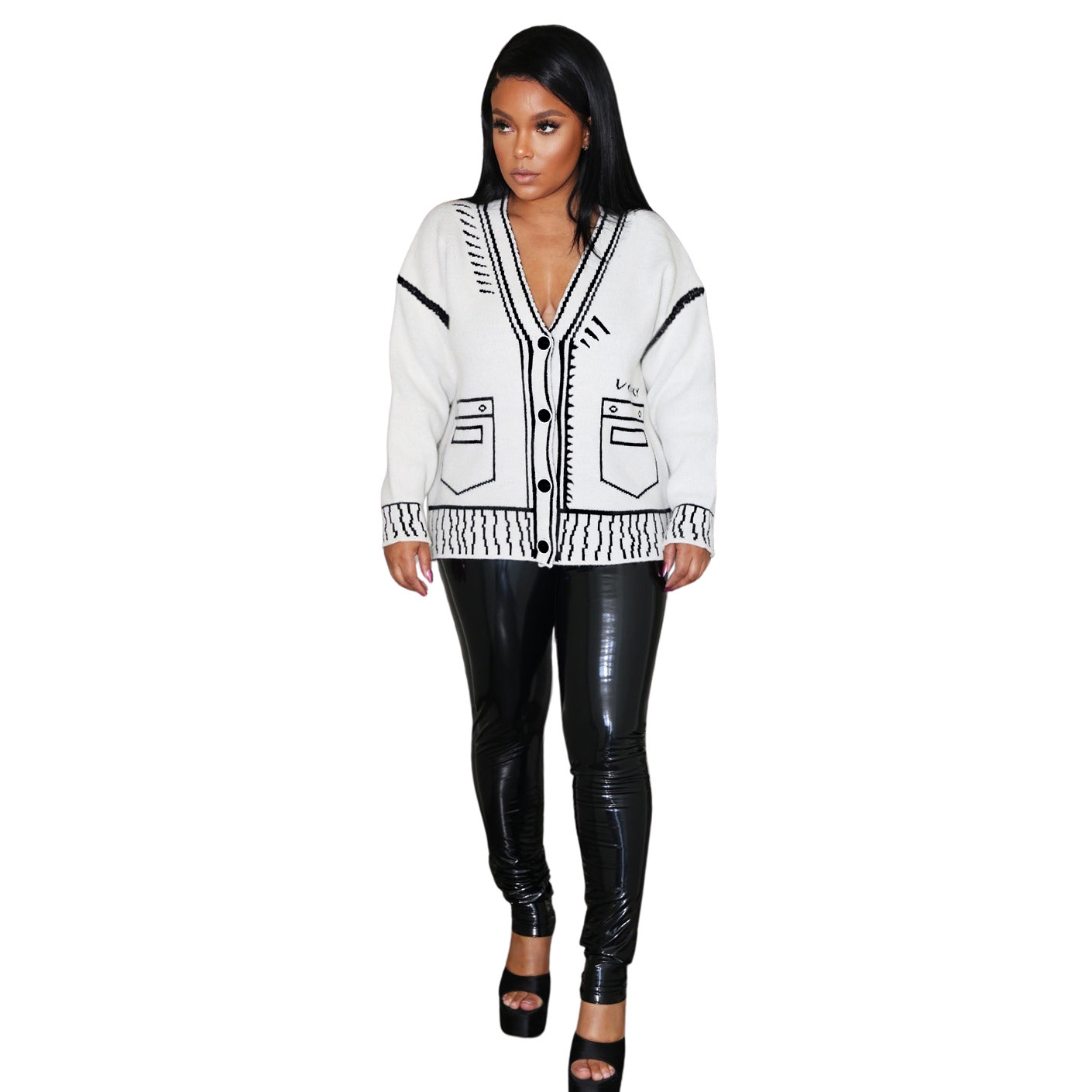 New Women's Sweater Harajuku Streetwear Knitwear long sleeve knit Vintage Sweater Autumn Fashion Casual Loose Thick