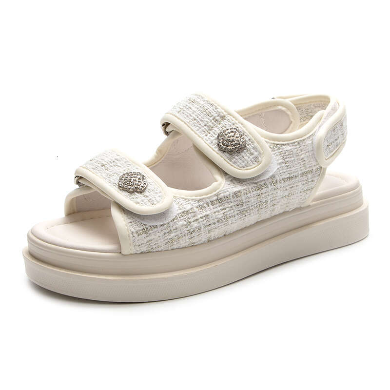 Woman Ladies Elegant Medium Heel Women's Flats Summer Platform Sandals Women 2023 New Designer Shoes Girls