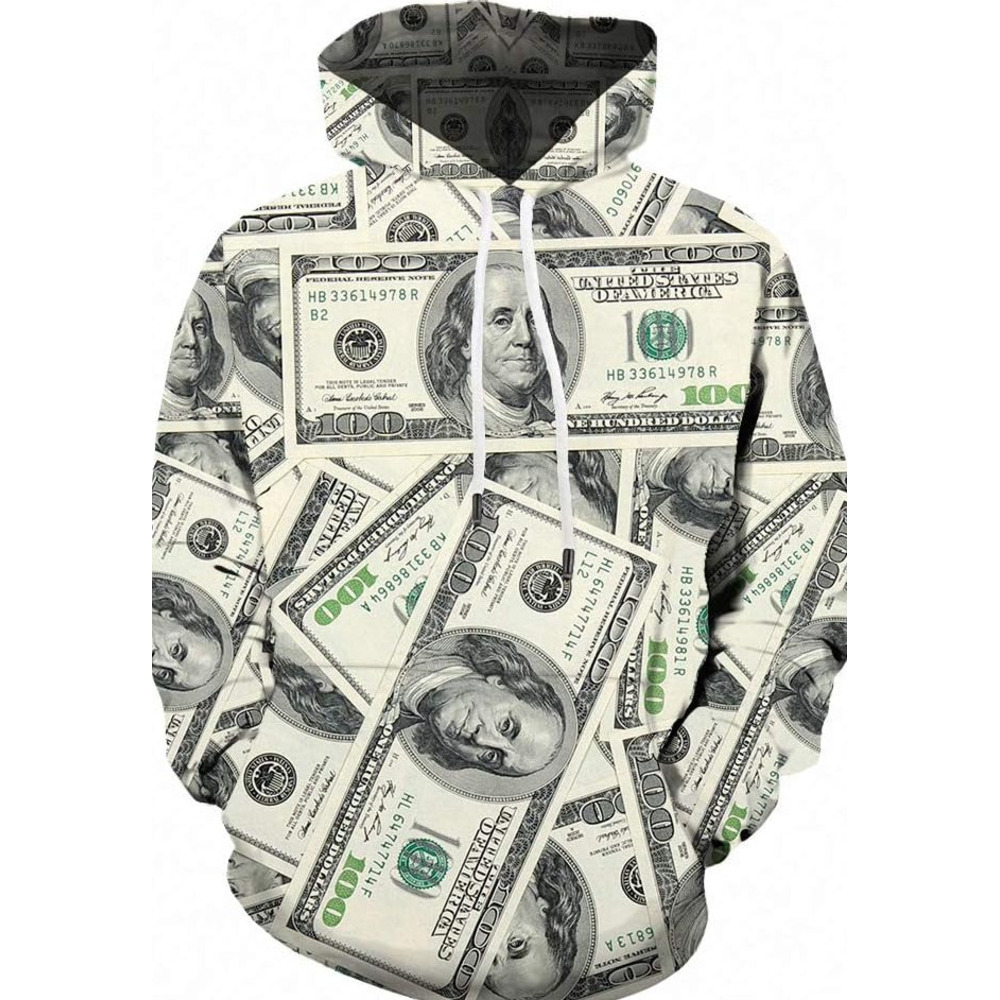 Hoodie for Mens Womens Money Hoodie Funny Sweatshirts for Men Hoodies Dollar Pullover 3D Clothing Graphic Hoodies sweatshirt Pullover Long Sleeve