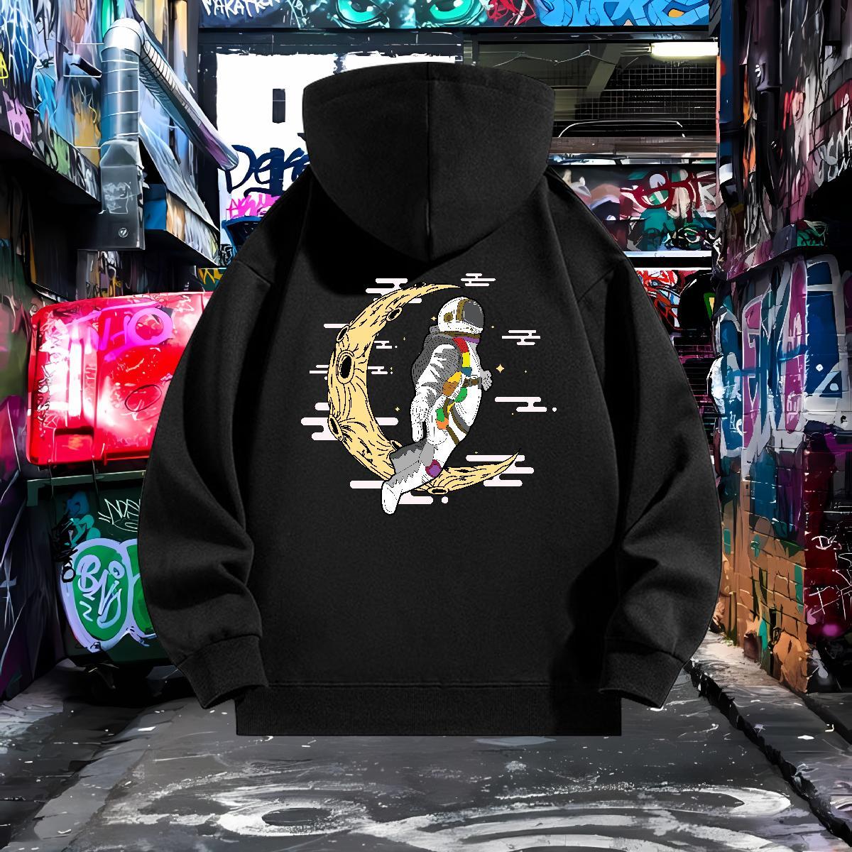 Wholesale Men Sweatshirt hoodie Breathable Soft Unisex Men Hoodie Cartoon Print Top Pullover Hoodie Home Outdoor Cotton 350g