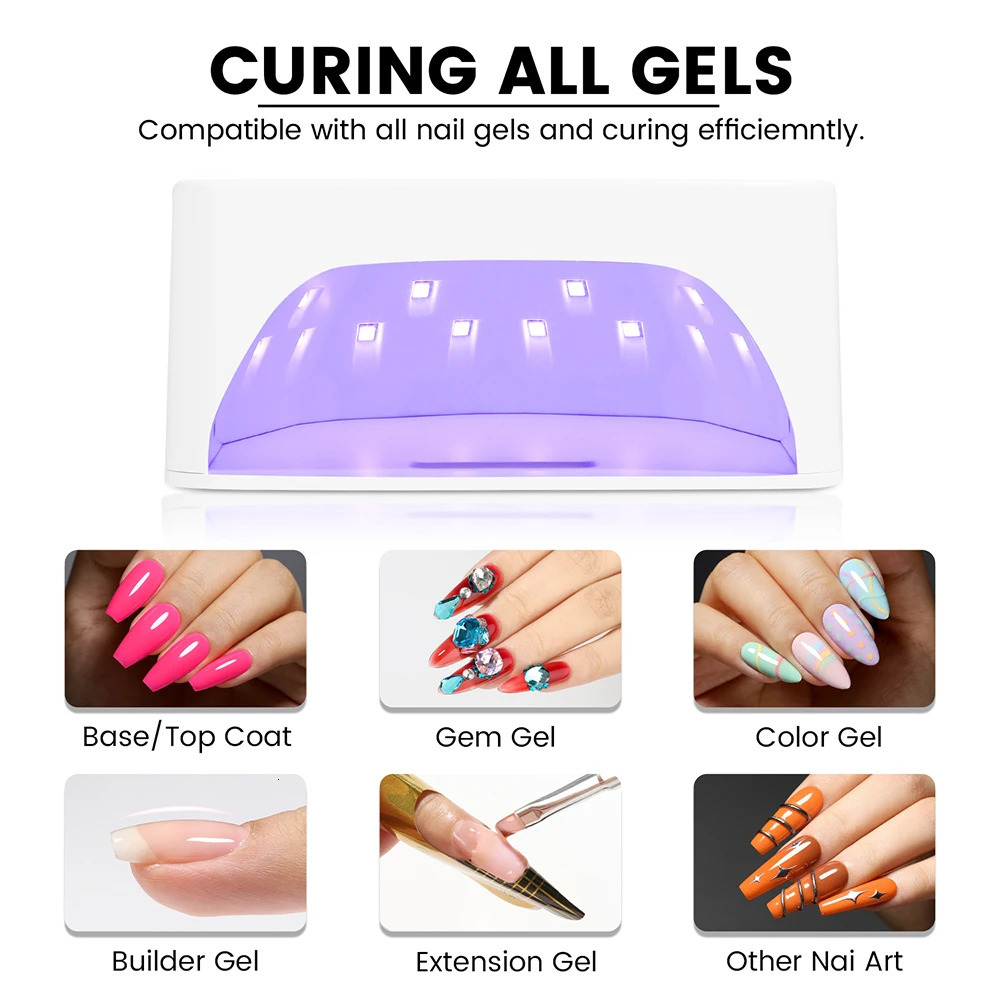 168W Professional Rechargeable UV LED Nail Lamp Cordless UV Light for Gel Nail Machine with Removable Bottom 4 Timer Setting 241104