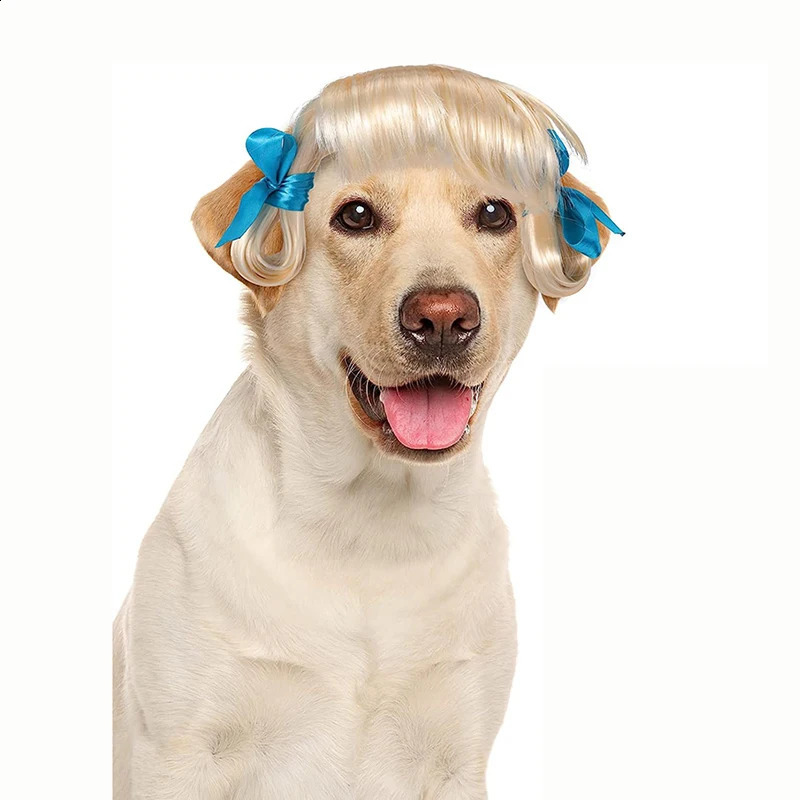 Halloowen Pet Wigs Cosplay Props Dog Cat Cross-Dressing Hair Set Hat Costumes Head Accessories Christmas Prank Costumes DIY 241212