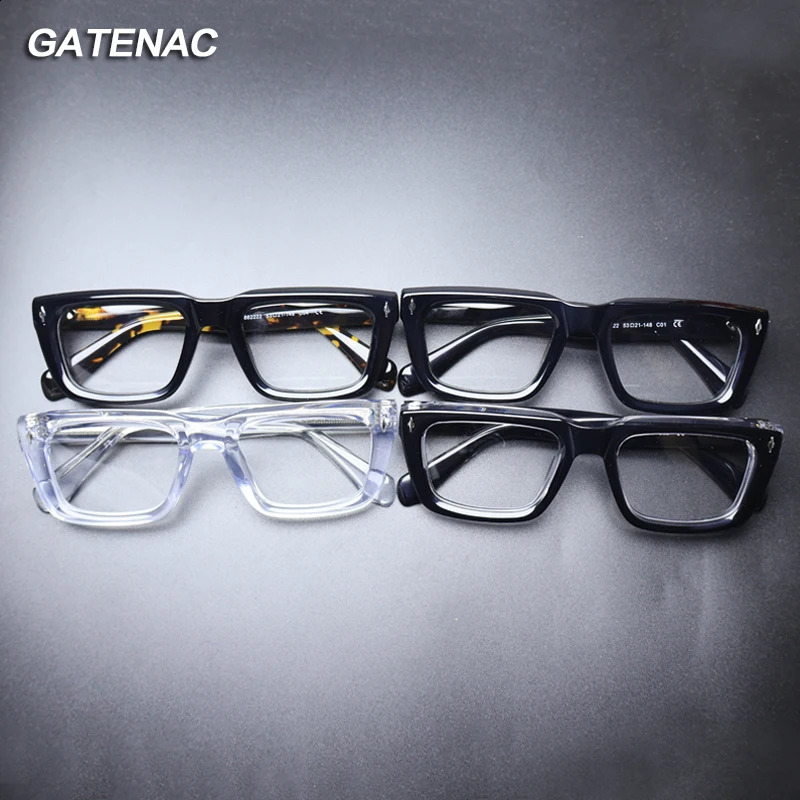 Thicken Acetate Glasses Frame Men Quality Vintage Square Myopia Prescription Optical Eyeglasses Frame Retro Eyewear 241105