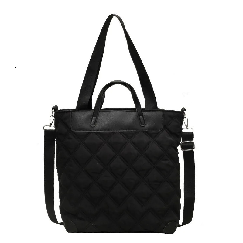 Autumn and Winter Diamond Down Bag Large Capacity Tote Bag Versatile Light Shoulder Oblique Span Bag 241104