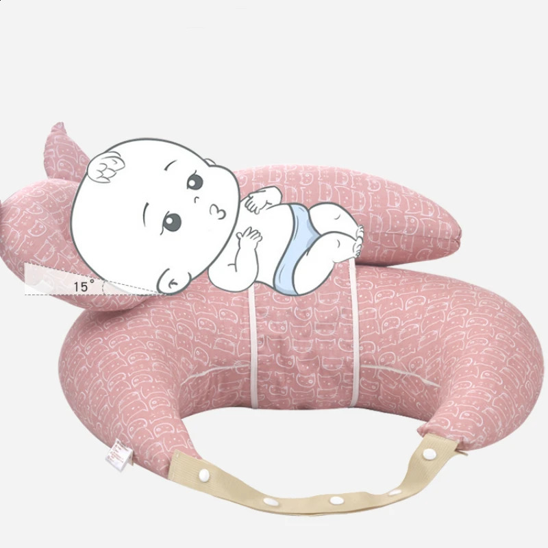 Multi functional nursing pillow holder with shoulder strap baby pillow born cartoon baby shaped pillow soft feeding pillow 241105