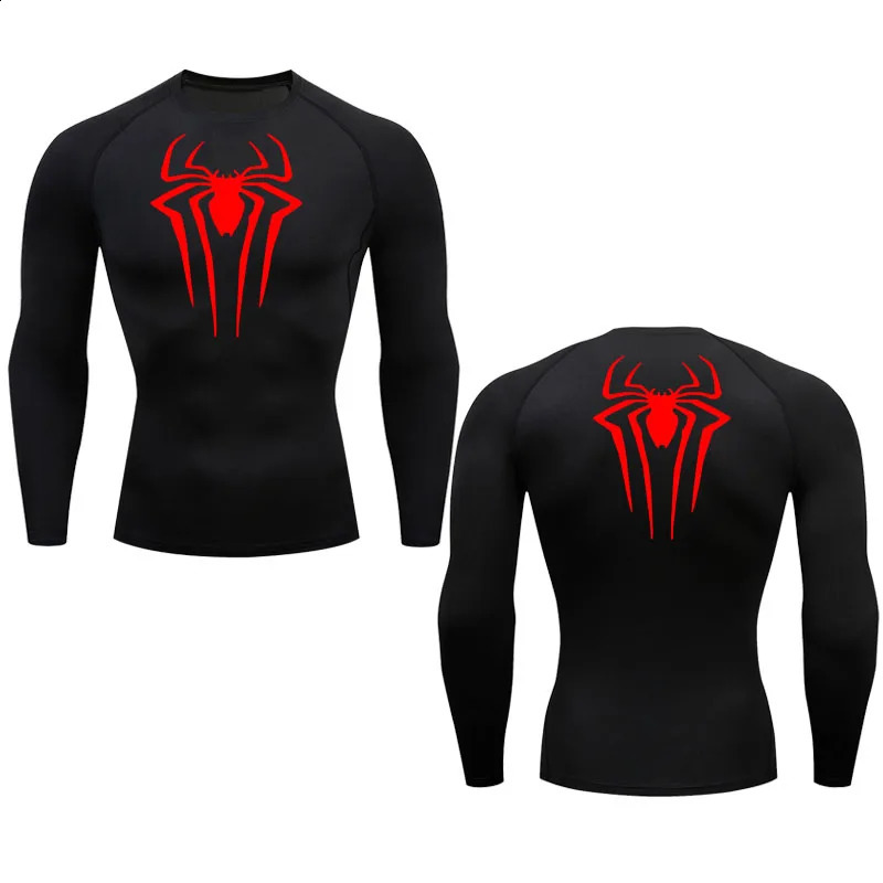 White T Shirt Men Long Sleeve Compression Tacksuit Rashgarda MMA Fitness Top Winter Thermal Second Skin Track Suit Tee 241105